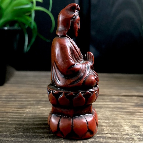 Eastern Enlightenment Meditating Buddha Shakyamuni On Lotus Throne Altar Statue - Picture 5 of 8